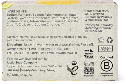 Little Soap Company Natural Range - Lemon Zest Soap Bar, 100g | Vegan, Cruelty Free &amp; Antibacterial, No SLS or Parabens | Eco Friendly Body, Face &amp; Hand Soap with Cleansing Lemon Essential Oils