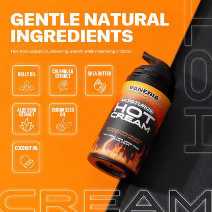 VANERIA Hot Cream 100g,Cellulite Tightening Cream,Skin Firming &amp; Muscle Relaxation, for Tummy, Hips,Abdomen,Legs, Arms,Waist,Long Lasting &amp; Moisturizing Pre and Post Workout Lotion100g/3.38oz