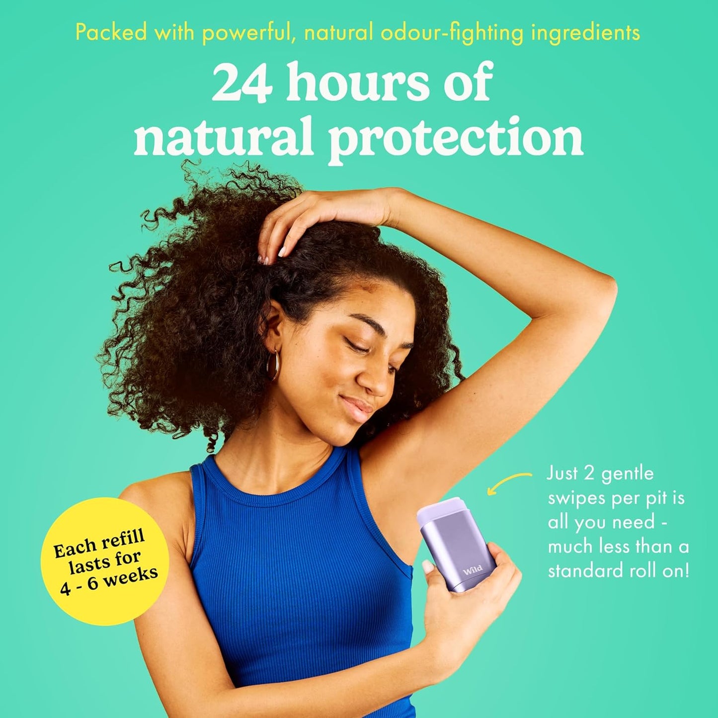 Wild - Natural Refillable Deodorant - Fresh Cotton &amp; Sea Salt Refill Duo Pack - Vegan &amp; Eco-Friendly - Aluminium Free - Long Lasting Protection - Natural Ingredients - 2 Pack of 40g Refills