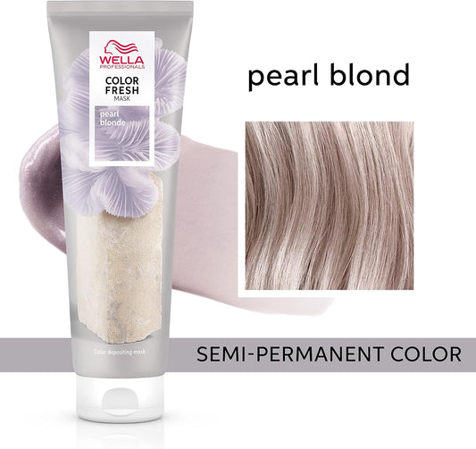 Wella Professional Color Fresh Mask | Temporary Color Refresh Treatment |Semi-Permanent Hair Dye | Wash Out Colour |150ml | Pearl Blonde | Temporary Color Refresh Treatment, Semi-Permanent Hair Dye, Wash Out Colour
