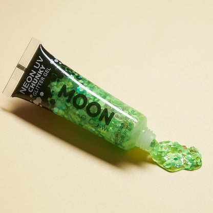 Moon Glow - Neon UV Face &amp; Body Chunky Glitter Gel - 12ml (Set of 6)