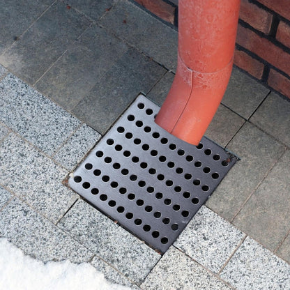 Set of 2 Drain Covers Outdoor Drain Protection Square Leaf Guard 15cm x 15cm - Rustproof Metal Stainless Steel Swirl Drainage Guard Outdoor &amp; Garden Use | 6 x 6 Inch |
