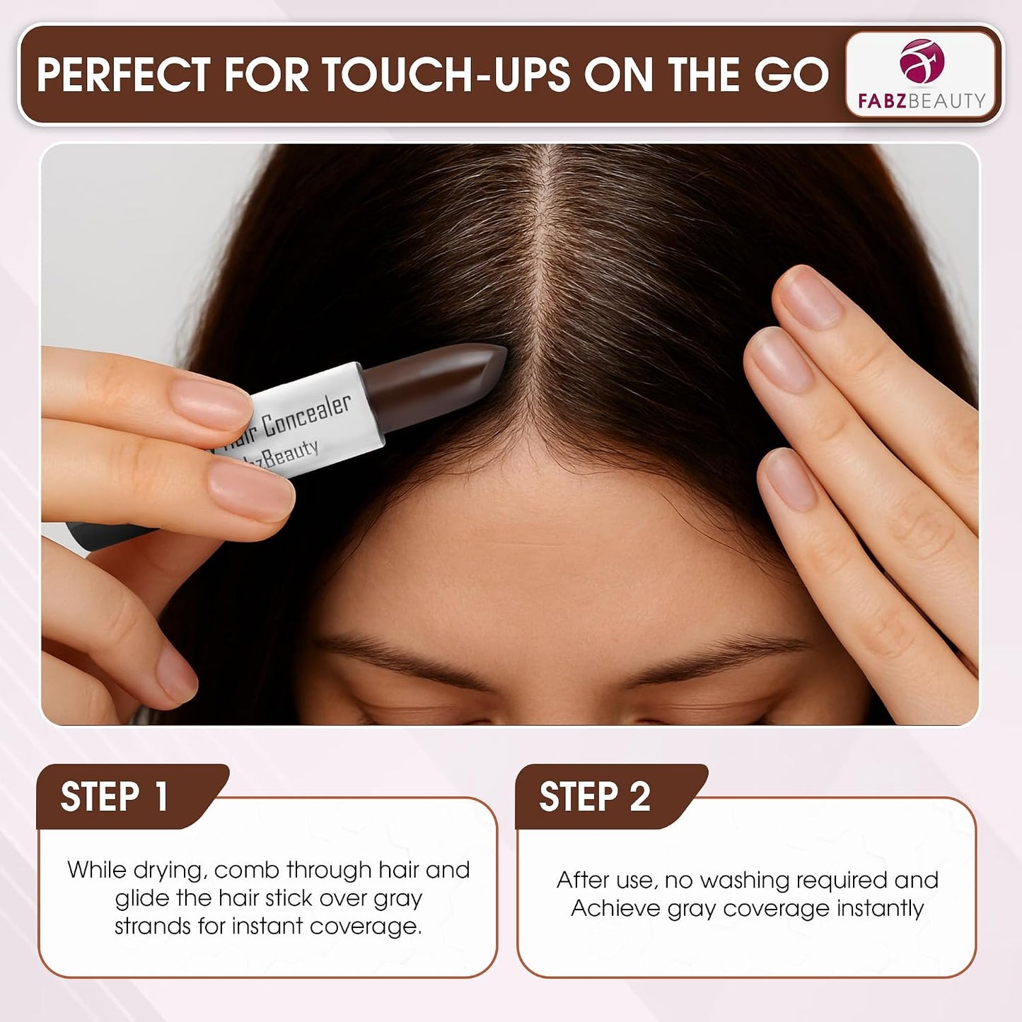 Root Touch Up Stick for Women &amp; Men | Easy Hair Root Colour Touch Up for Grey Coverage, Long-Lasting Hair Colour with Magic Retouch, Natural &amp; Quick Application (Dark Brown)