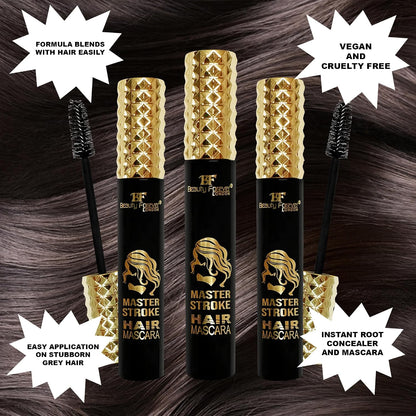Beauty Forever Master Stroke Hair Mascara, Instant Grey Cover up, 13ml (03 Dark Brown, Pack of 1)