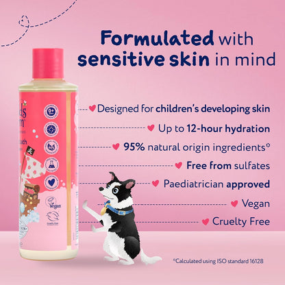 Raspberry bubbles that actually care for tiny skin
