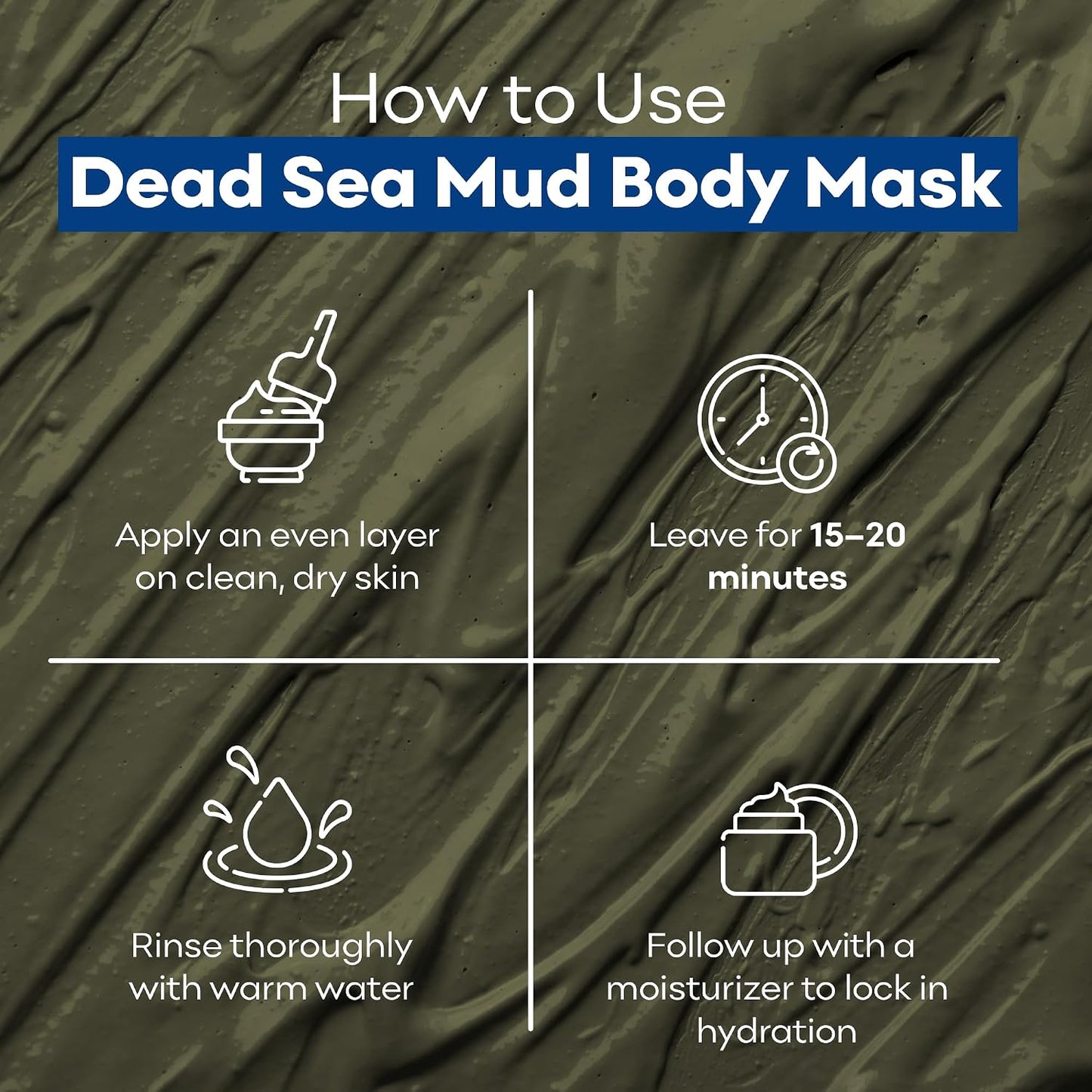 Dr. Mud's Dead Sea Mud Body Mask – Spa Quality Body Treatment, Deep Cleansing Skincare Detox Product for Men &amp; Women