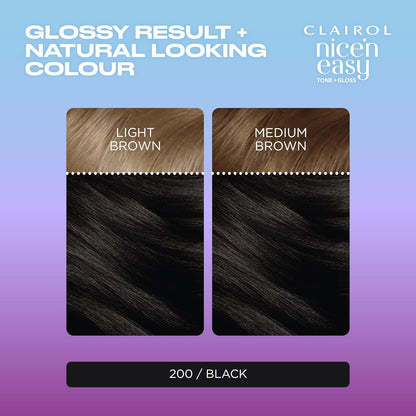Clairol Nice'n Easy Tone+Gloss Semi Permanent Hair Dye - 200/83 Black