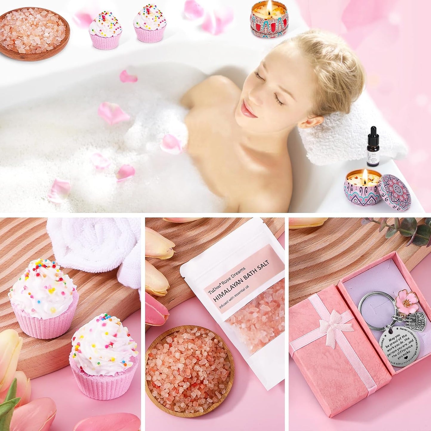 Birthday Pamper Gifts for Women, Happy Birthday Hampers Gift Box for Her, Female Relaxation Self Care Package Birthday Presents for Women Best Friends, Mum, Sister, Auntie, Birthday Basket Gift Ideas