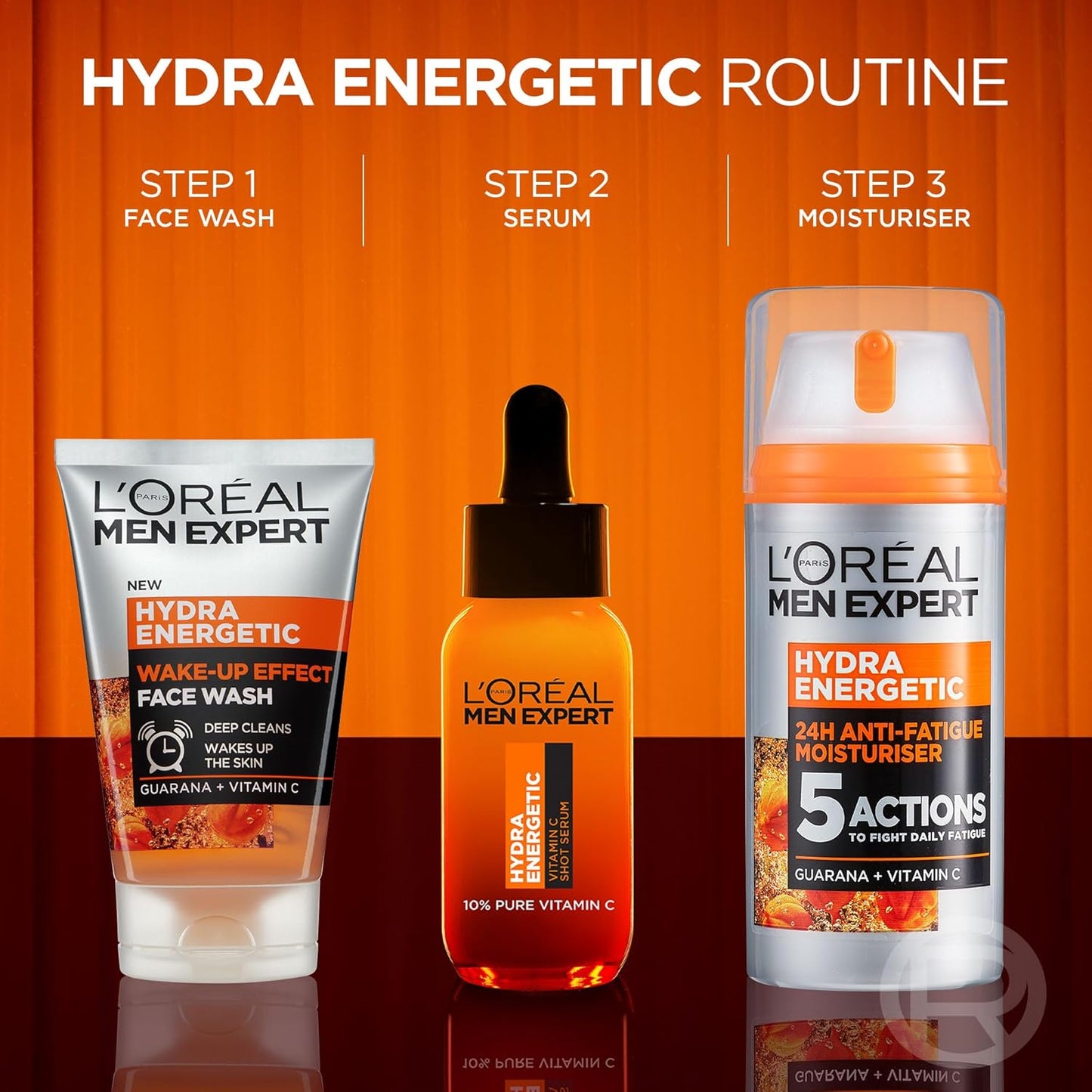 L'Oréal Men Expert Hydra Energetic XXL Moisturiser, 24H Anti-Fatigue Hydration, Energises Men's Skin, Fighting Signs of Fatigue with Vit C &amp; Protein, Fast-absorbing even on beards, 100ml