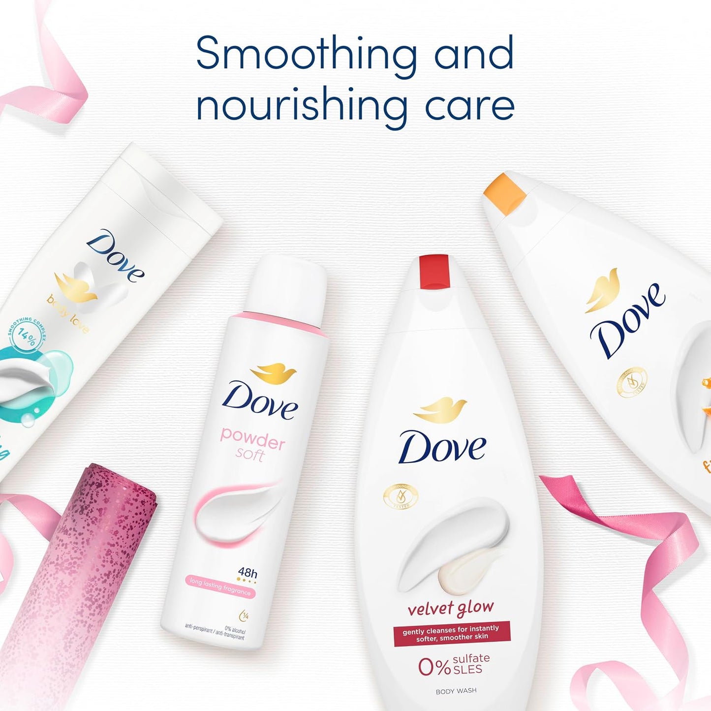 Dove Gift Set with Two Body Washes, Body Lotion, Anti-Perspirant and Beauty Bag, Perfect Gifts for Her, 4 Piece