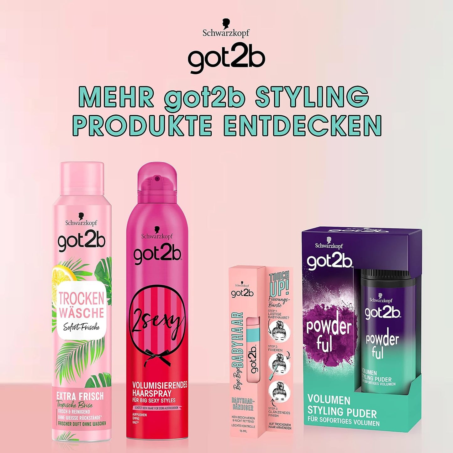 got2b Bye Bye Baby Hair Mascara Brush (16 ml), Brush for Baby Hair Fixing, Shiny Finish, Feather Light, Non-Greasy, Travel-Friendly