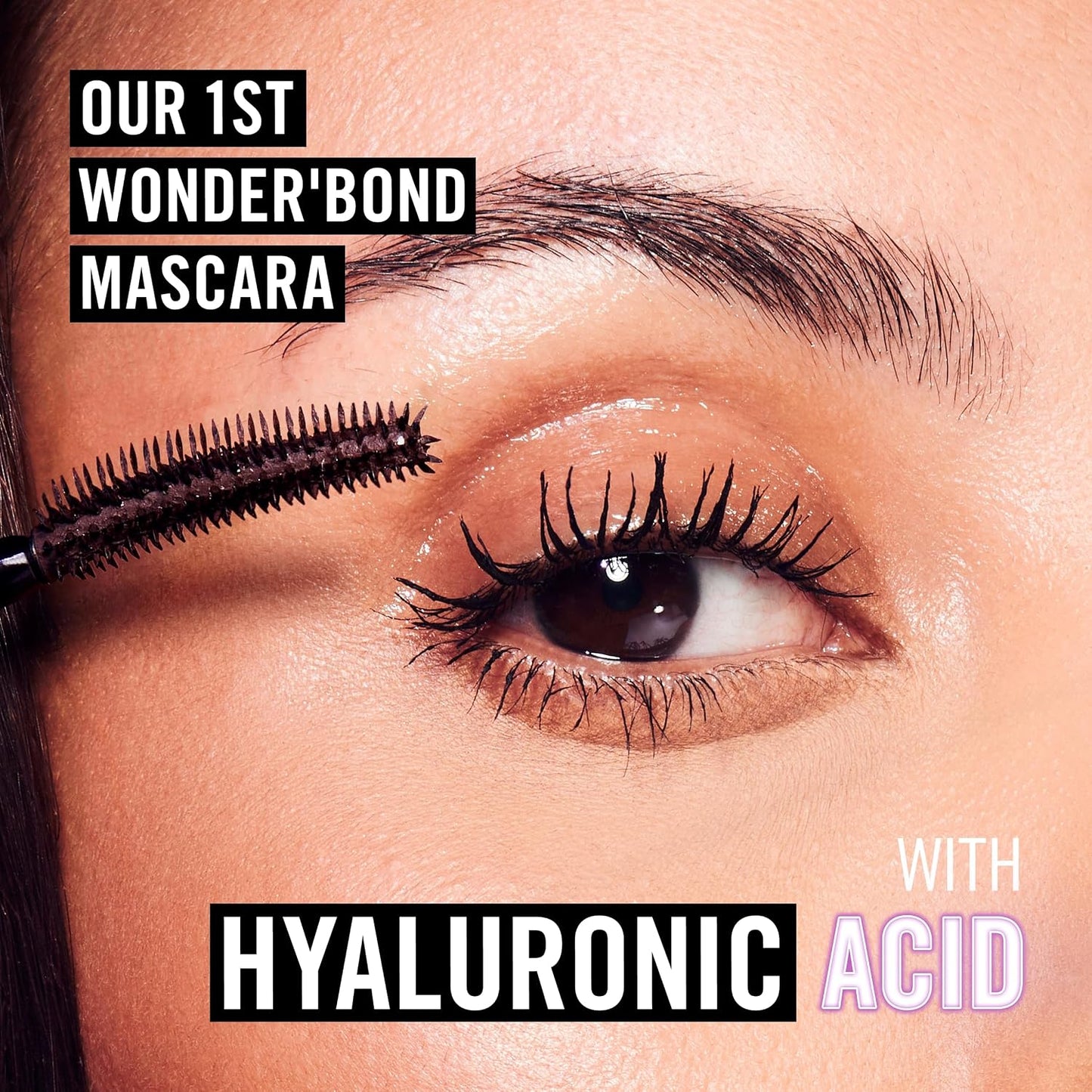 Rimmel Wonder'Bond Lash Filler + Hyaluronic Mascara, 001 Black, Bold Volume, Ultra Curved Brush Design, Long Lasting, Clump-Free, Smudge Proof, Comfortable All Day Wear, Cruelty Free, 11ml