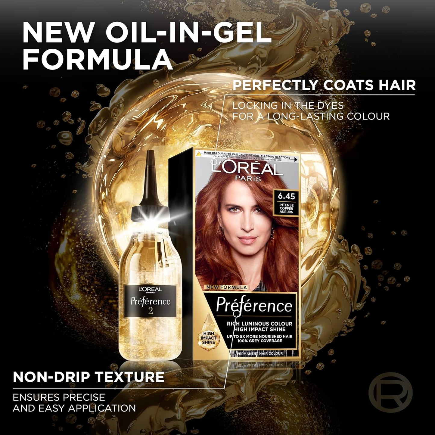 L'Oreal Paris Preference Hair Dye, Long Lasting Brilliance, Luminous Permanent Rich Hair Colour, Achieve radiant, Salon-Inspired Results Shade: 6.45, Brooklyn