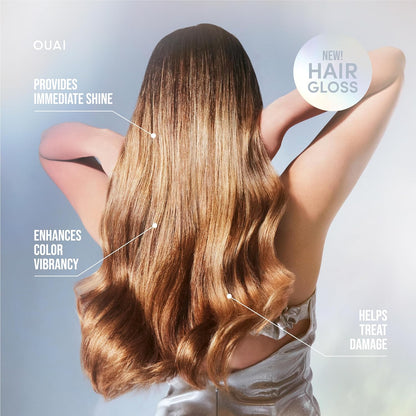 OUAI Hair Gloss - In-Shower Shiny Hair Treatment with Frizz Control - Heat Protectant Hair Glaze Infused with Hyaluronic Acid, Rice Water + Panthenol - Paraben, Phthalate &amp; Sulfate Free (177ml)