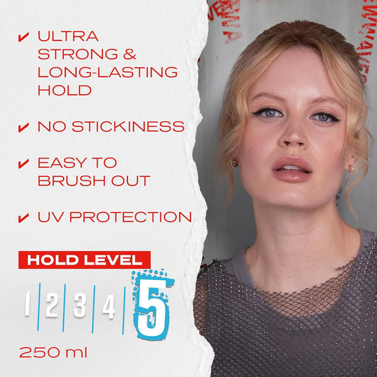 WELLA Shockwaves Ultra‑Strong Hairspray – 250 ml