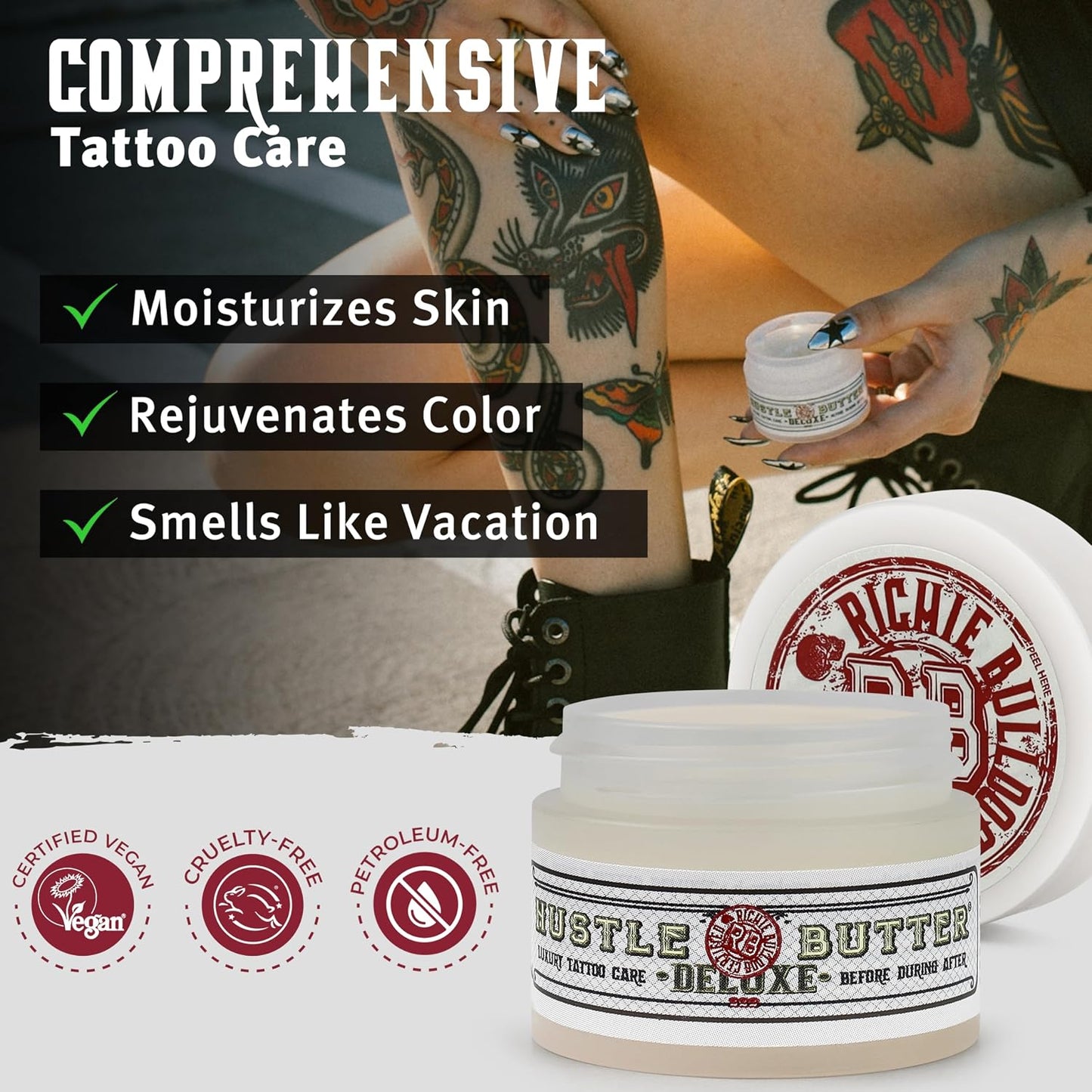 Hustle Butter Deluxe Tub"The Ones" Organic Tattoo Care 30ml (1oz) By Richie Bulldog You Can’t Knock The Hustle