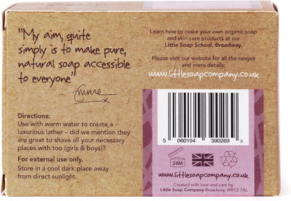 Little Soap Company Organic Range - Pure Rose Geranium Bar Soap, 110g| Natural, Vegan, Cruelty-Free, eco friendly Organic Soap for Body Face &amp; Hands with Pure Essential Oils | No SLS or Parabens