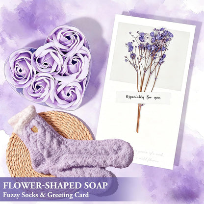 Birthday Gifts for Women, 11 Pcs Self Care Gift Basket Set for Friend Mum Sister, Purple Themed Get Well Soon Pamper Box, Relaxation Spa Presents for Her, Inspirational Cheer Up Thank You Care Pack