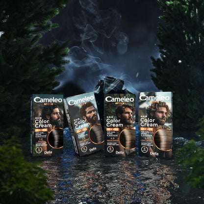 Cameleo Men - Permanent Hair Dye | Dark Brown Colour for Hair Beard &amp; Moustache | Natural Colour Effect in 5 Minutes | Cover Grey Hair | Ammonia FREE | 30ml