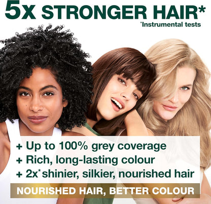 Garnier Nutrisse Ultra Crème Hair Dye, Brown Hair Colour, Ensures 100% Grey Coverage and Intense, Rich 8-Week Colour, No-Ammonia, Vegan Formula, Beautiful Dark Color, Shade: 3 Darkest Brown