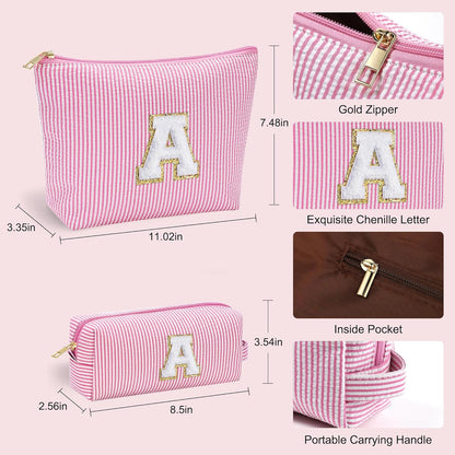 Parima Personalised Make up Bag - Initial Make up Bags Gift for Girls Preppy Stuff Personalised Birthday Gifts for Women Gifts for Girl Women Girlfriend Teenager Girls Gift Initial E Makeup Bag
