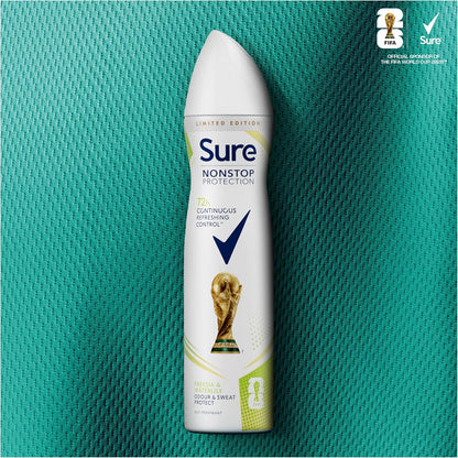 Sure Women Nonstop Protection Freesia &amp; Water Lily Antiperspirant Deodorant Aerosol pack of 6 deodorant for women for 72-hour sweat and odour protection 250 ml, 250.0 milliliters