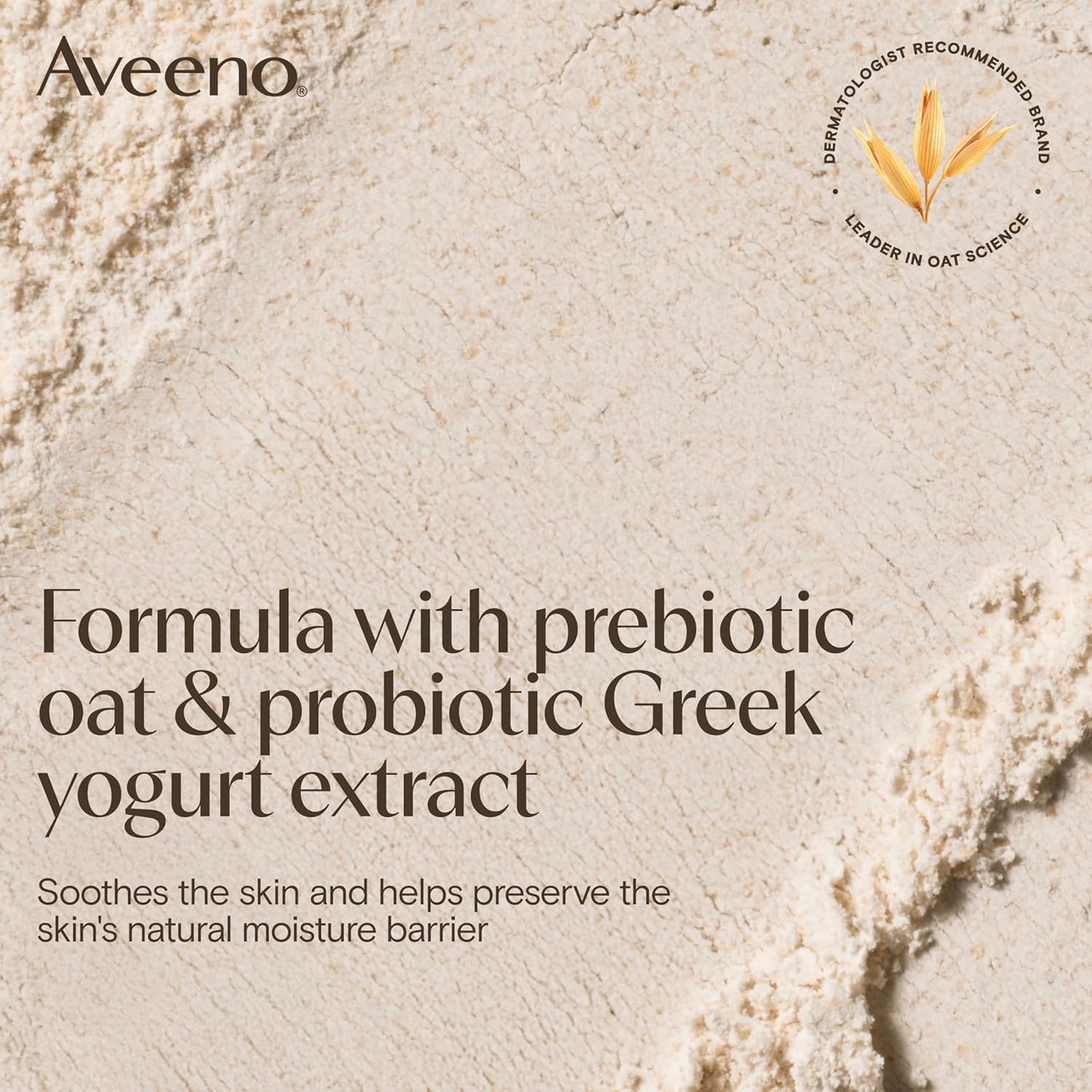 Aveeno Daily Moisturising Yogurt Body Wash, Vanilla &amp; Oat Scent, With Prebiotic Oat and Probiotic Greek Yogurt, Suitable For Sensitive Skin, Gently Cleanses and Moisturises, 300ml