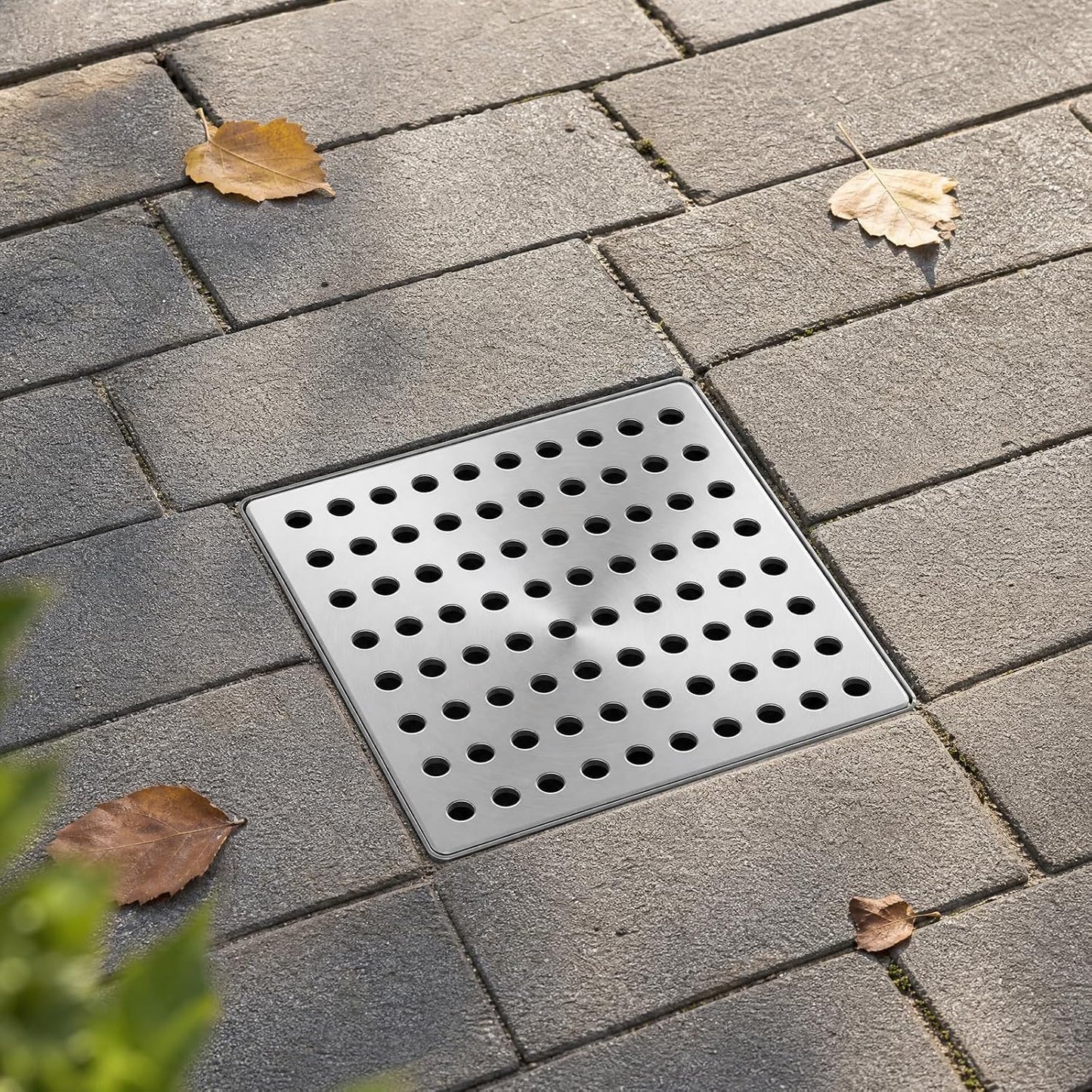 2PCS Stainless Steel Drain Cover 15x15cm, Square Outdoor Drain Covers to Stop Leaves &amp; Debris, Rustproof Metal Grid Covers for Outside Drains, Garden, Patio &amp; Shower Drain Guard