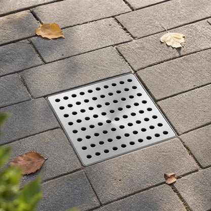 2PCS Stainless Steel Drain Cover 15x15cm, Square Outdoor Drain Covers to Stop Leaves &amp; Debris, Rustproof Metal Grid Covers for Outside Drains, Garden, Patio &amp; Shower Drain Guard