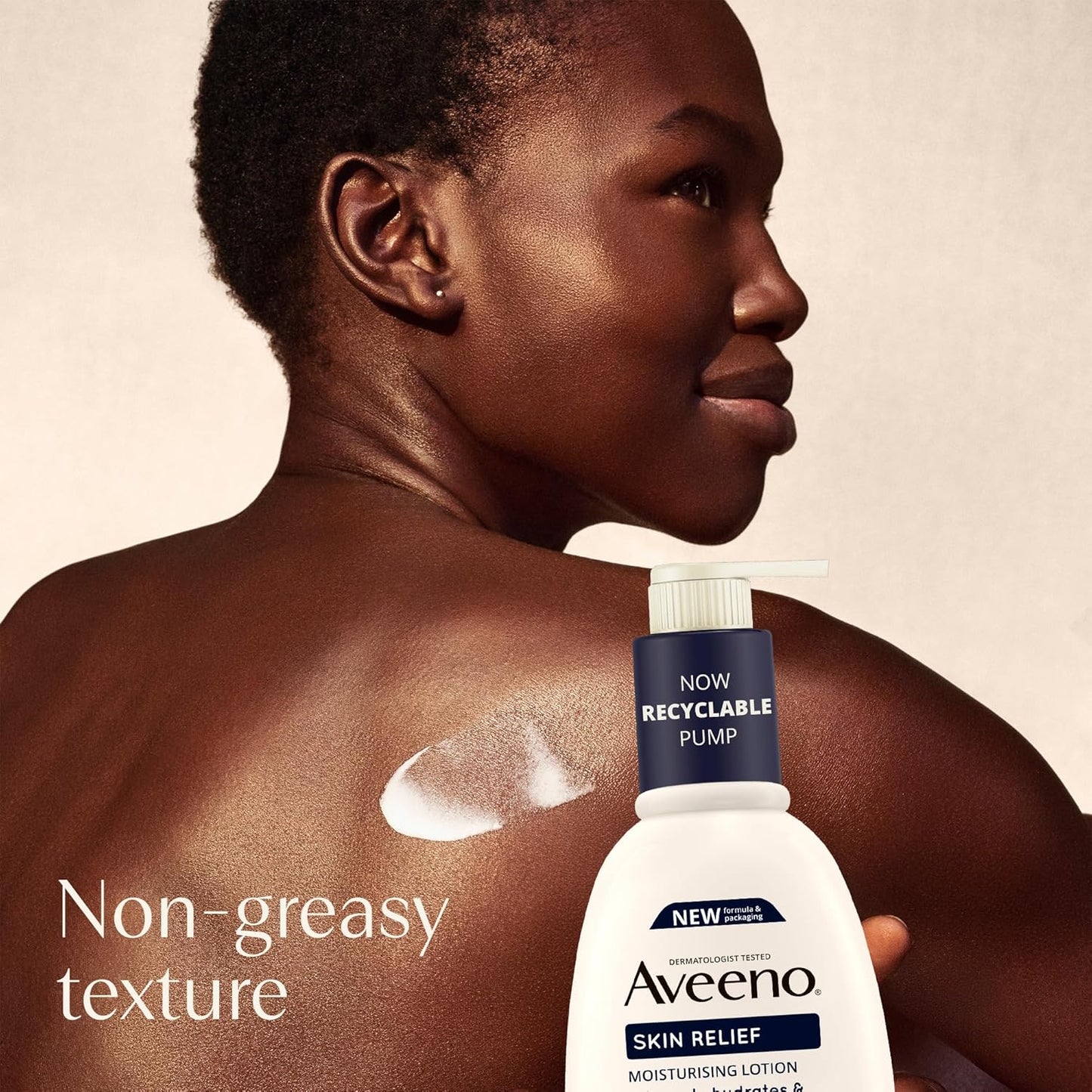 Aveeno Skin Relief Moisturising Lotion, With Soothing Triple Oat Complex &amp; Shea Butter, Suitable For Sensitive Skin, 72-Hour Intense Hydration, Helps Relieve Very Dry and Tight Skin, Unscented, 500ml