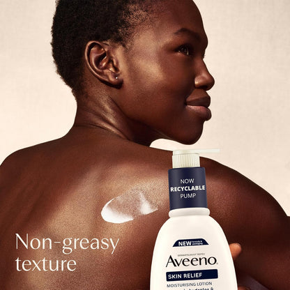 Aveeno Skin Relief Moisturising Lotion, With Soothing Triple Oat Complex &amp; Shea Butter, Suitable For Sensitive Skin, 72-Hour Intense Hydration, Helps Relieve Very Dry and Tight Skin, Unscented, 500ml
