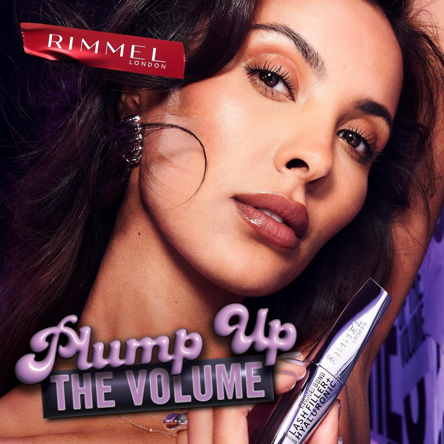 Rimmel Wonder'Bond Lash Filler + Hyaluronic Mascara, 001 Black, Bold Volume, Ultra Curved Brush Design, Long Lasting, Clump-Free, Smudge Proof, Comfortable All Day Wear, Cruelty Free, 11ml