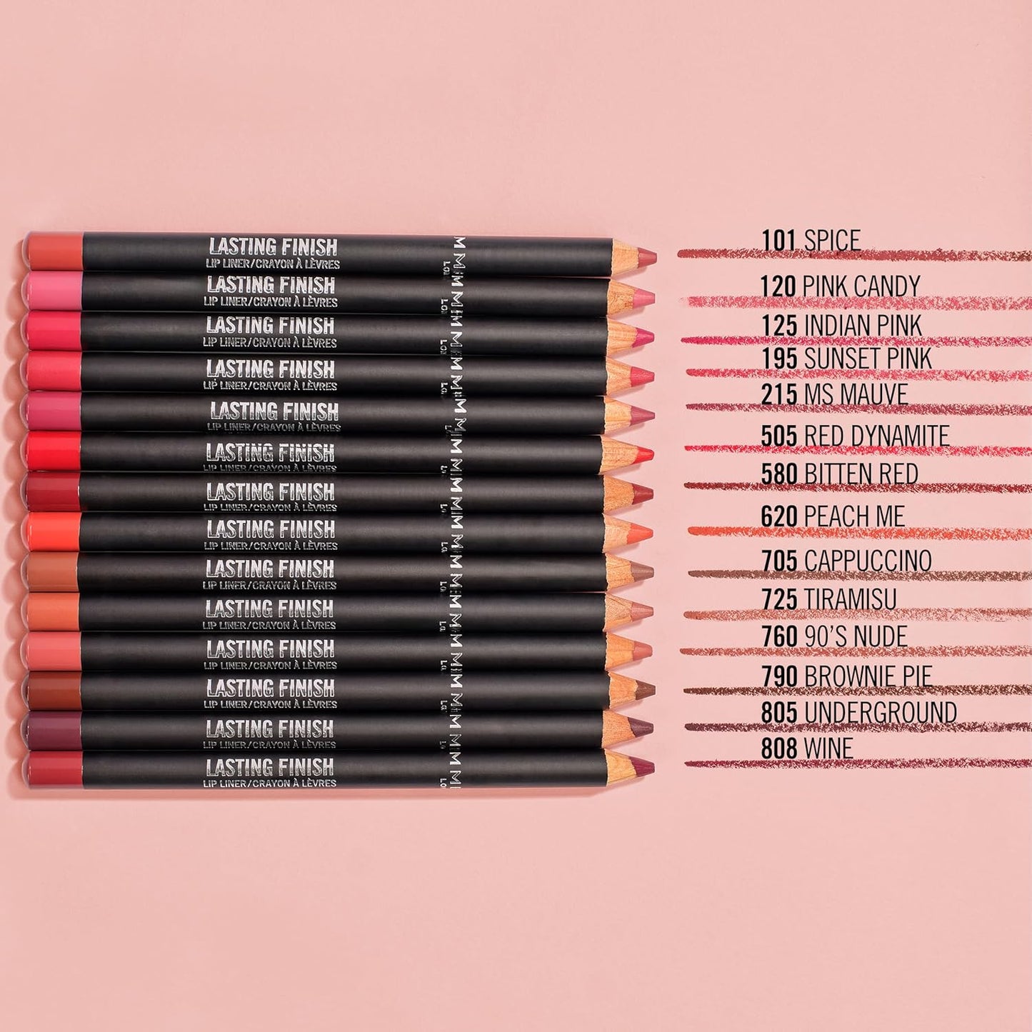 Rimmel Lasting Finish 8HR Lip Liner, Cappuccino, Highly Pigmented Formula, Long-Wearing Creamy Colour, Precise Application and Seamless Blend, For Big &amp; Plump Lips, Vegan &amp; Cruelty Free, 1.2g
