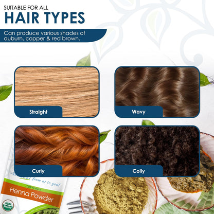 Davis Finest - Organic Henna Powder, 100g - Lawsonia Inermis - Henna Hair Colour, PPD-Free Natural Hair &amp; Beard Dye, Chemical Free - Ideal for Hair Colouring &amp; Mehndi Cones Paste -100% Plant Based