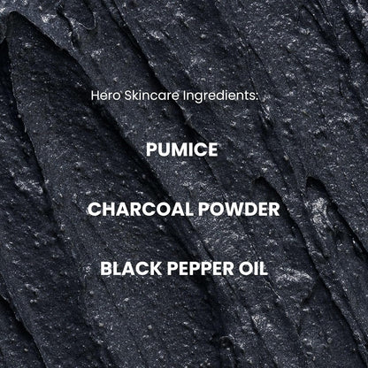 ManCave Blackspice Mens Body Scrub, 500 ml, Body Wash, Natural Formulation, Vegan, Eco-Conscious and Cruelty-Free, Warm &amp; Woody Shower Gel for Men with Pumice, Charcoal, Body Wash for Men