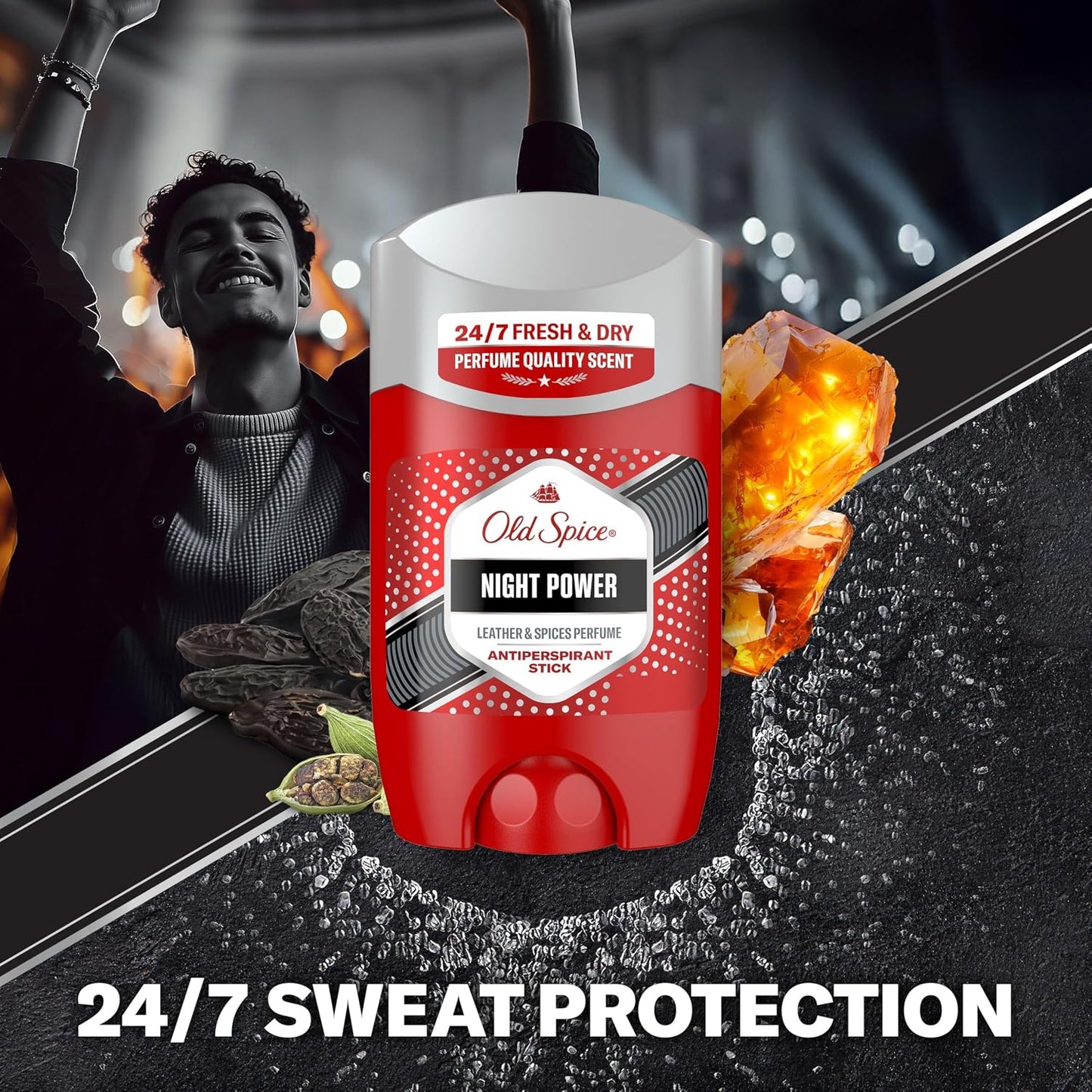 Old Spice Night Power Antiperspirant Mens Deodorant Stick, Roll On Deodorant for Men, Anti Perspirant Value Pack, 6 x 50ml