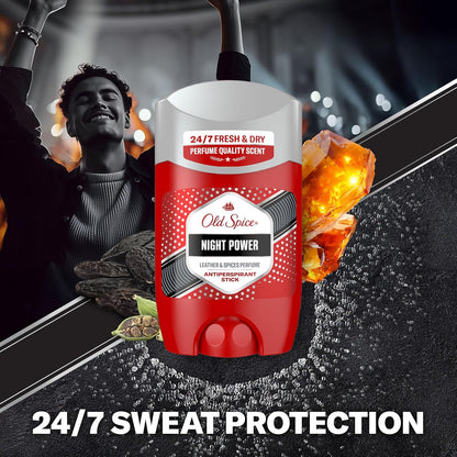 Old Spice Night Power Antiperspirant Mens Deodorant Stick, Roll On Deodorant for Men, Anti Perspirant Value Pack, 6 x 50ml