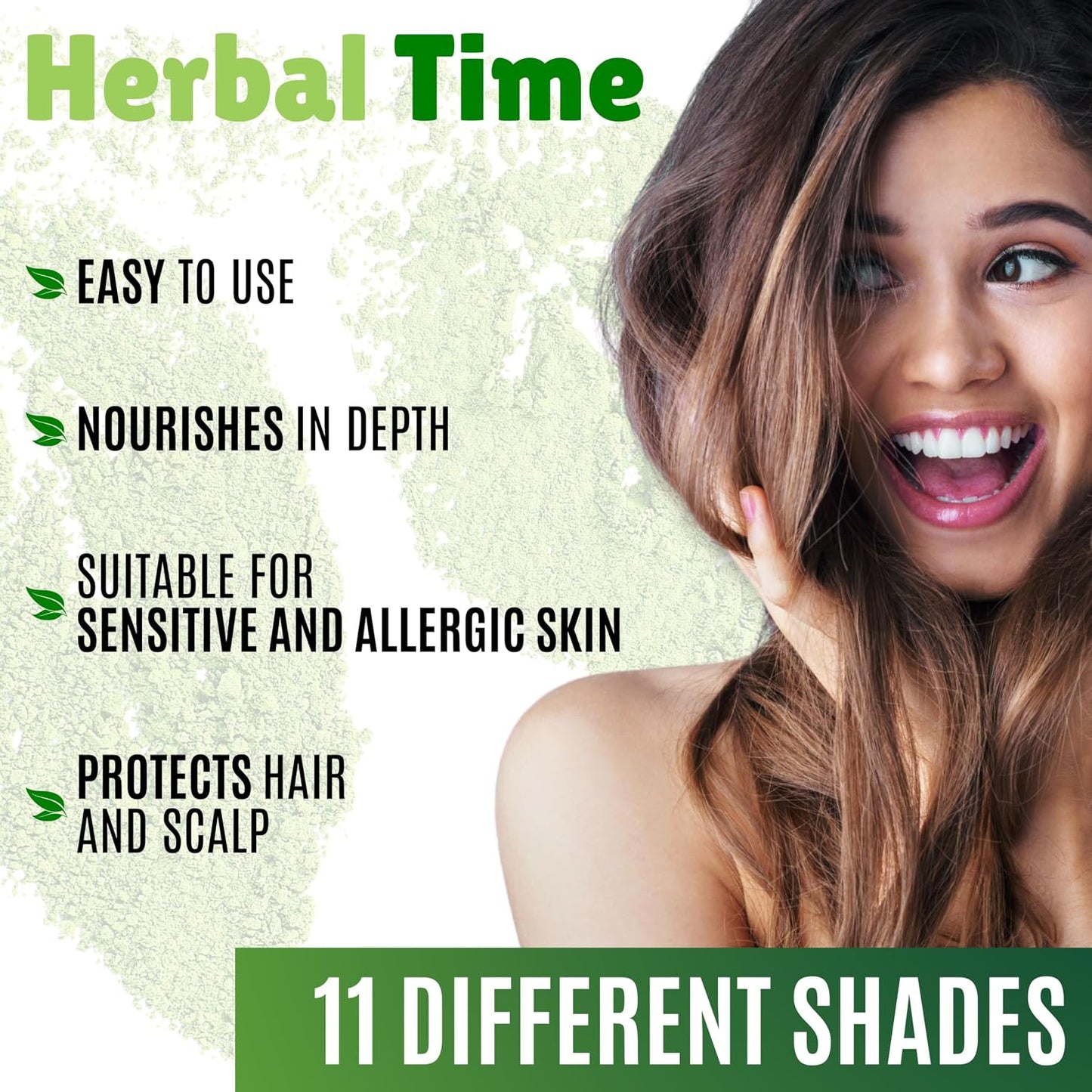 Herbal Time Henna Natural Cream Color Natural Black Nº 7 | Henna Coloring Cream with Nettle Extract | Gray Hair Cover | Temporary Color Dye Creame | Ammonia Free, Sulfates Free, Parabens Free | 75 ml