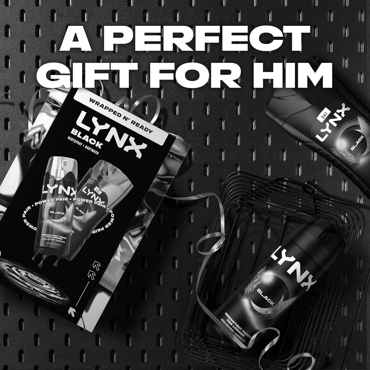 Lynx Black Duo Gift Set with a body wash and a body spray perfect for any occasion 2 piece