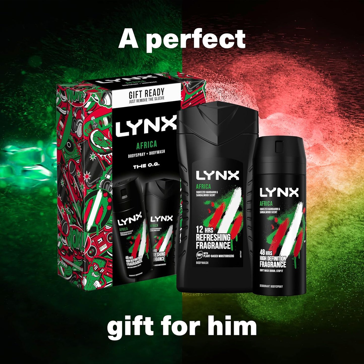 Lynx Africa The O.G. Duo Gift Set Body Wash &amp; Body Spray Deodorant