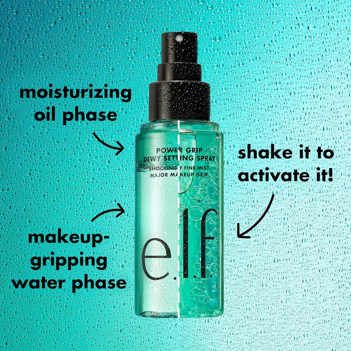 e.l.f. Power Grip Dewy Setting Spray, Long-Lasting Formula, Grips Makeup For A Hydrated, Dewy Finish, Vegan &amp; Cruelty-Free