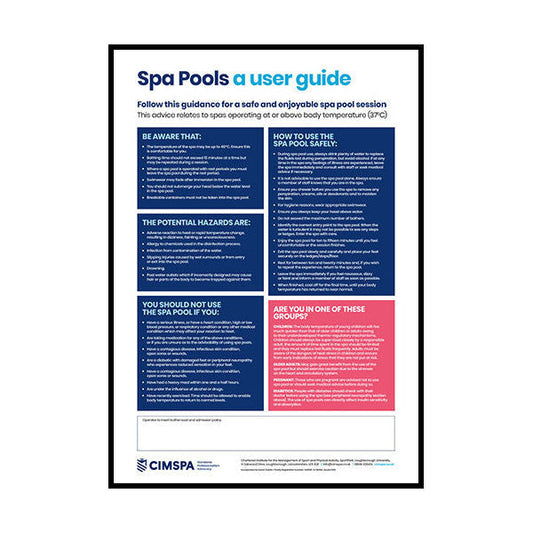 CIMSPA SPA POOL USER GUIDE POSTER