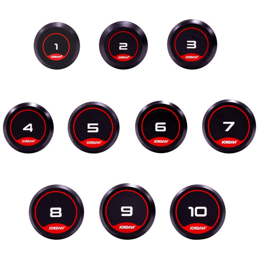 JORDAN CLASSIC RUBBER DUMBBELL SET (1-10kg / 10 pairs)