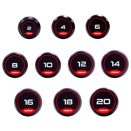 JORDAN CLASSIC RUBBER DUMBBELL SET (2-20kg / 10 pairs)