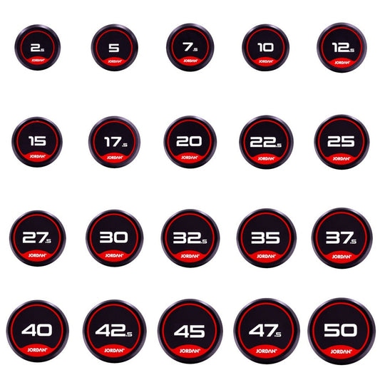 JORDAN CLASSIC RUBBER DUMBBELL SET (2.5-50kg / 20 pairs)