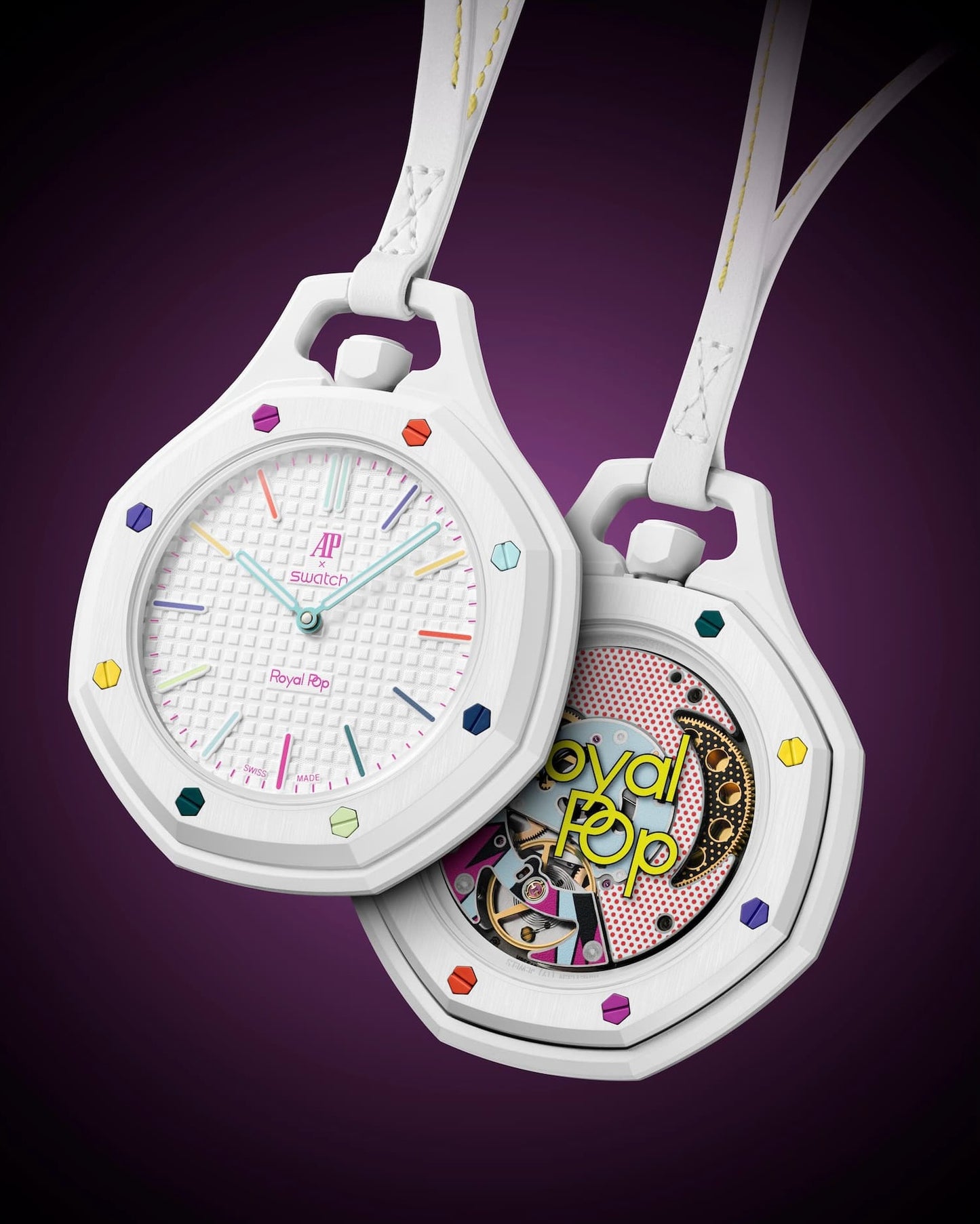 Audemars Piguet x Swatch Royal Pop Style Colorful Pocket Watch Retro-Inspired Collectible Watch